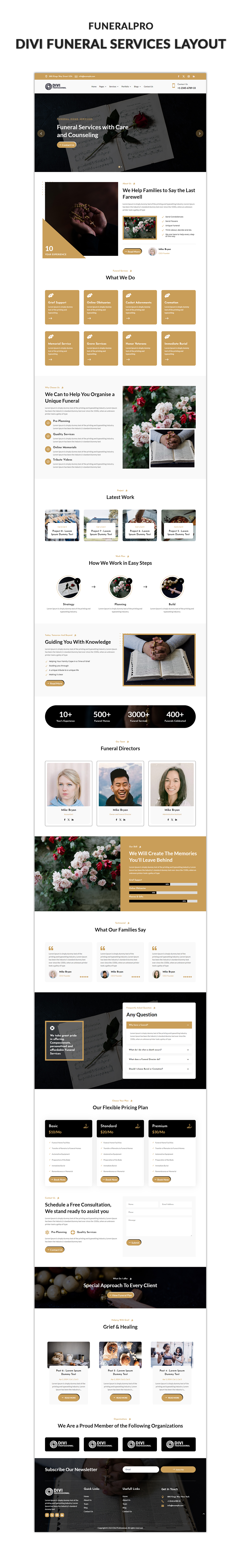 Divi Funeral Services Layout