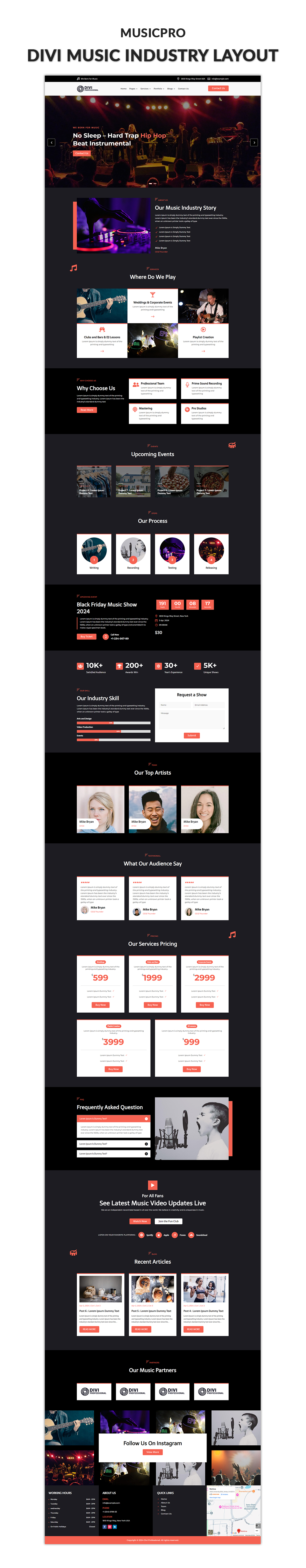 Divi Music Industry Layout