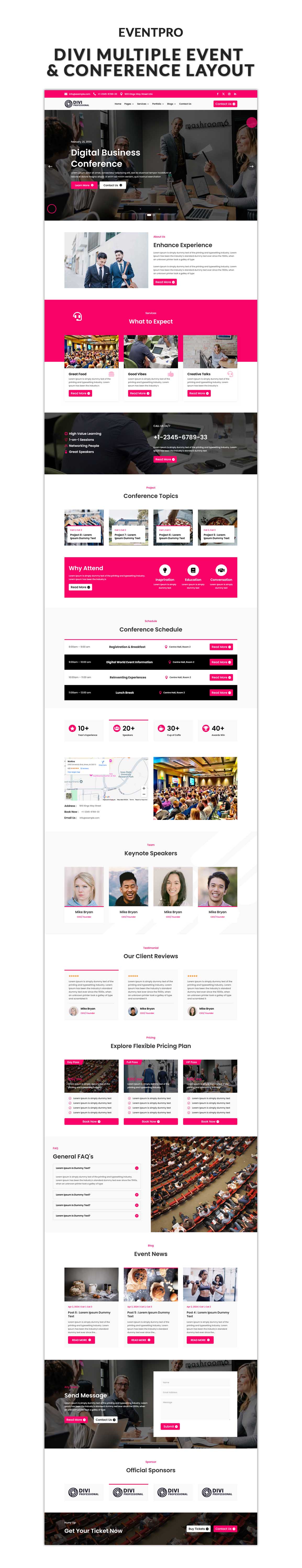 Divi Multiple Event & Conference Layout