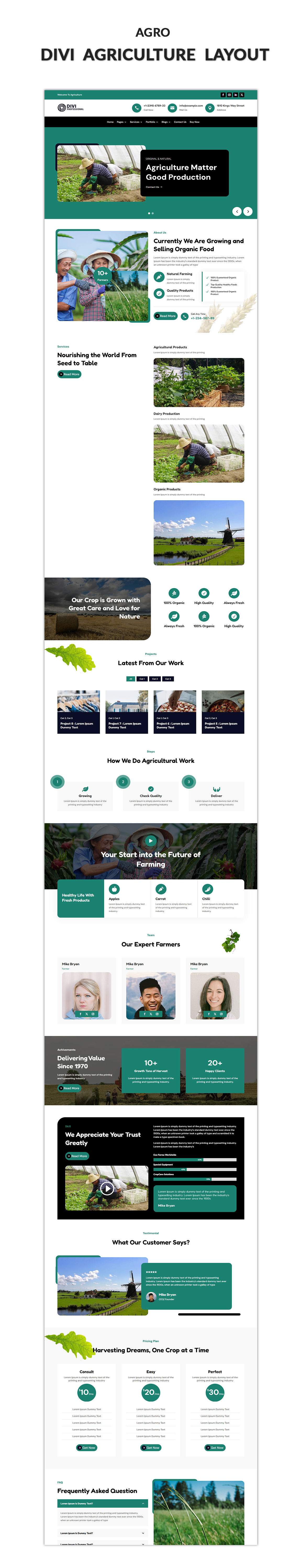 Divi Agriculture Layout Divi Agriculture Layout