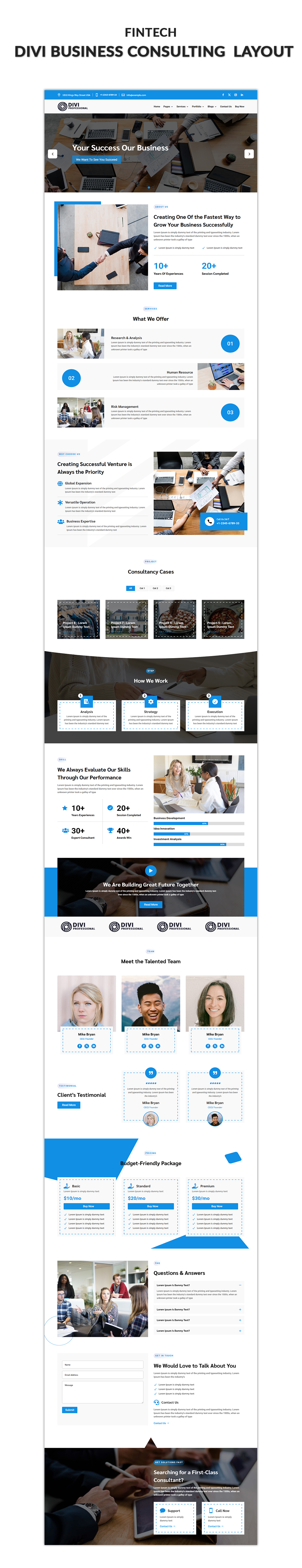 03 Divi Business Consulting Layout Showcase Architecture Divi Layout