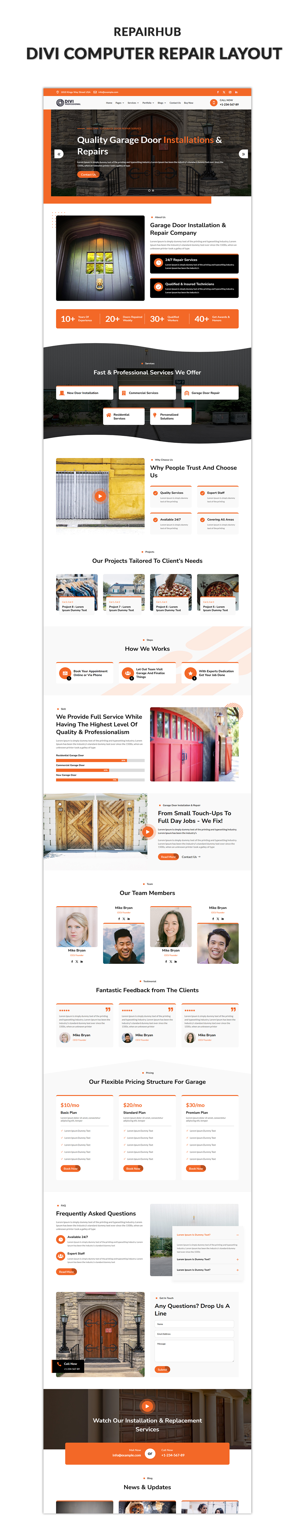 03 Divi Computer Repair Layout Showcase Divi Singer Layout