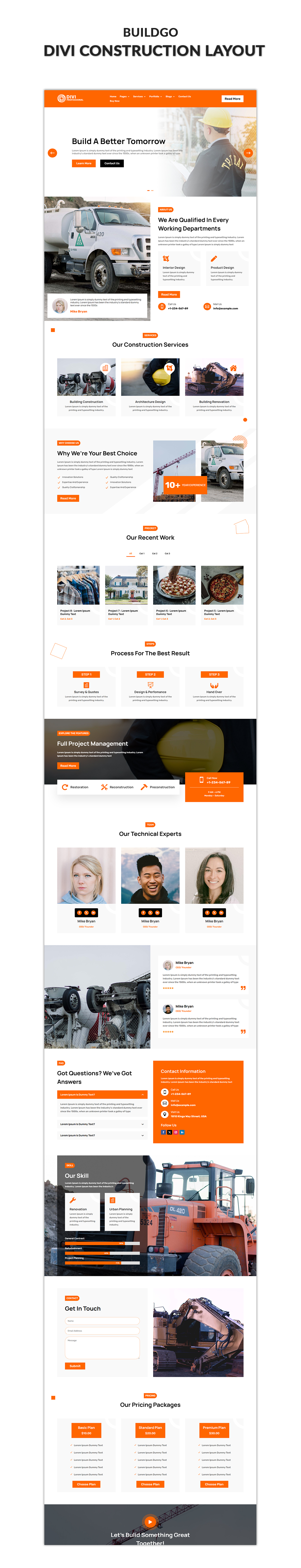 Divi Construction Layout Divi Construction Layout