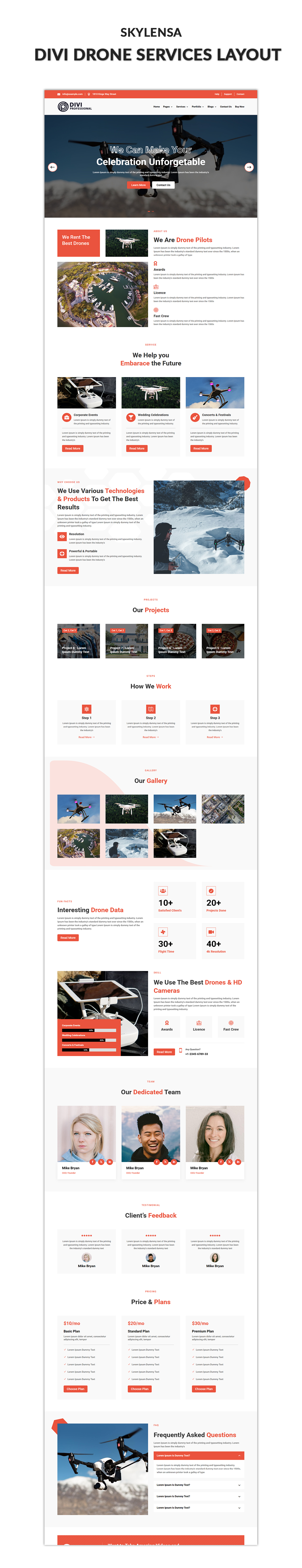 03 Divi Drone Services Layout Showcase Divi Fishing Layout