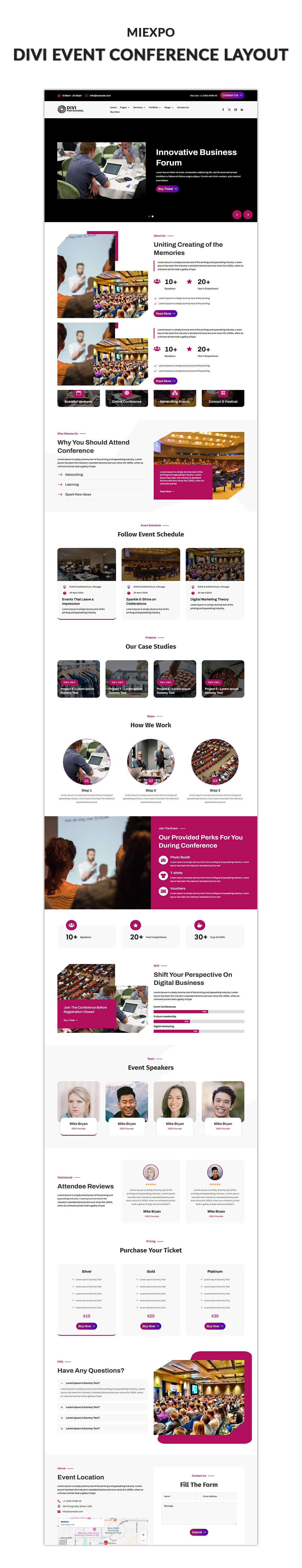 03 Divi Event Conference Layout Showcase Divi Singer Layout