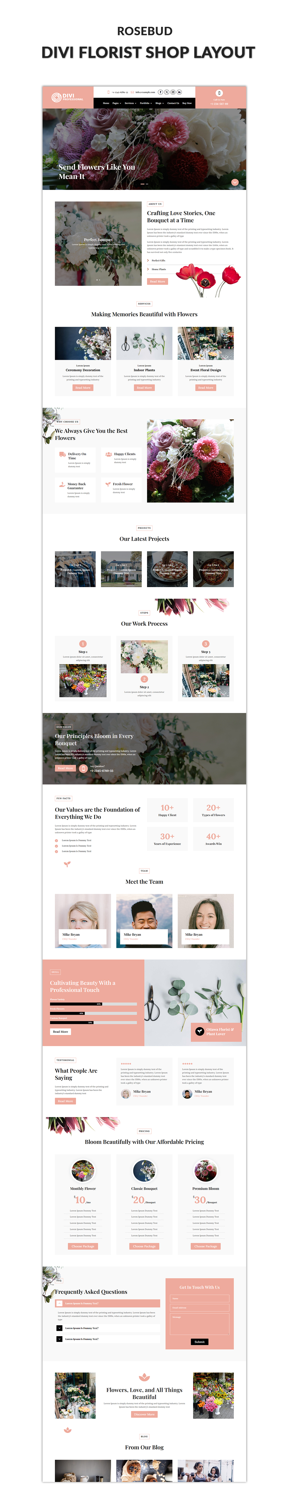 03 Divi Florist Shop Layout Showcase Divi Pet Grooming Layout
