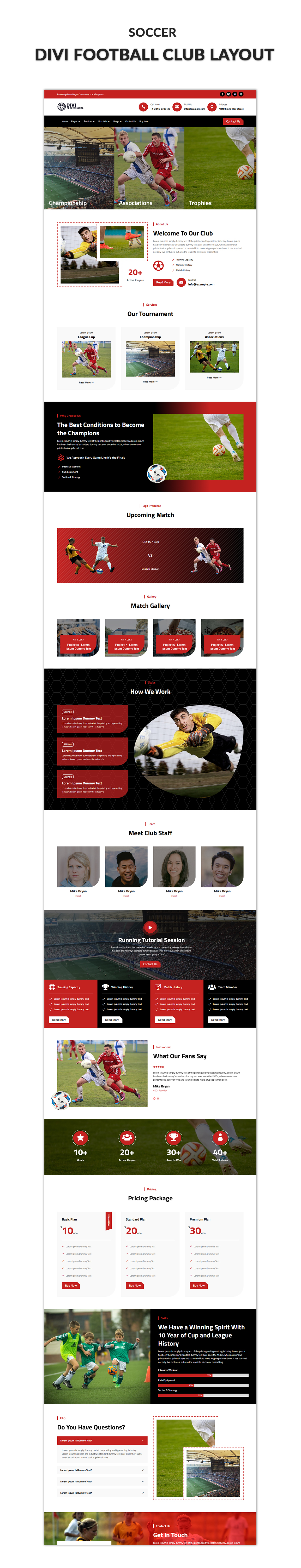 03 Divi Football Club Layout Showcase Divi Church Layout
