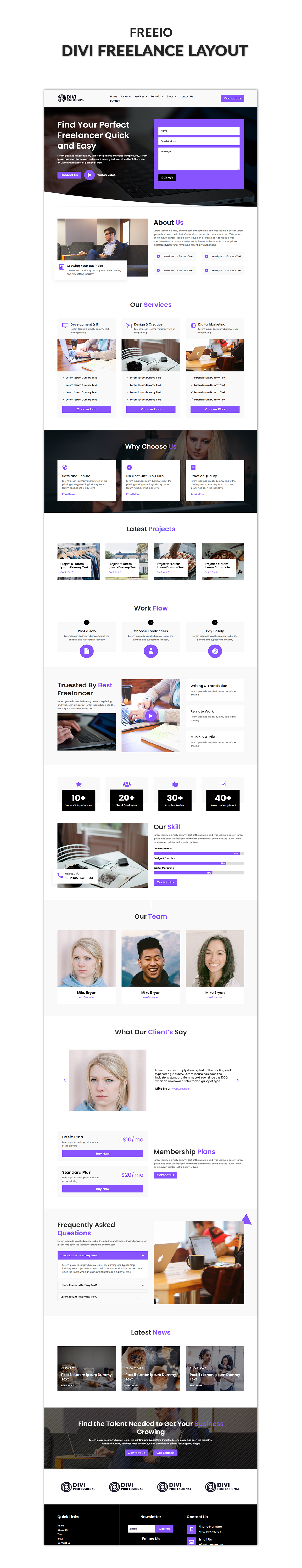 Divi Freelancer Layout Divi Freelancer Layout
