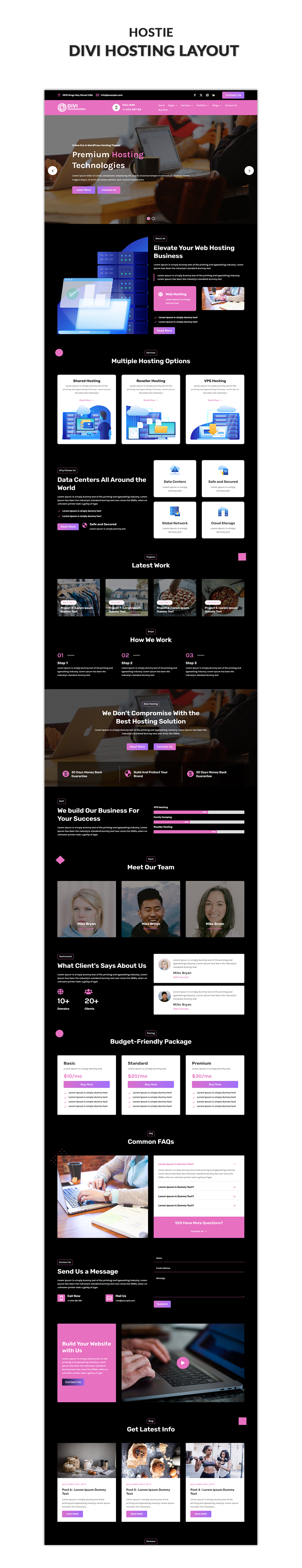 03 Divi Hosting Layout Showcase Divi Singer Layout