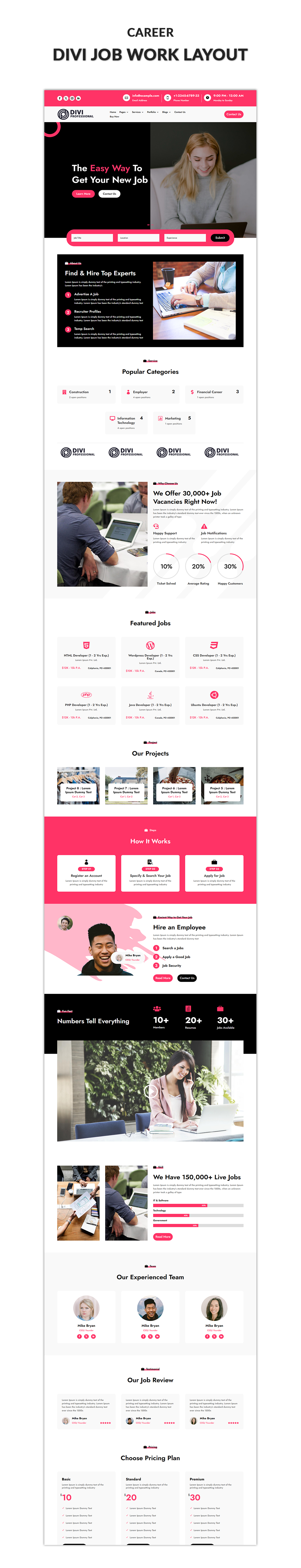 Divi Job Work Layout Divi Job Work Layout