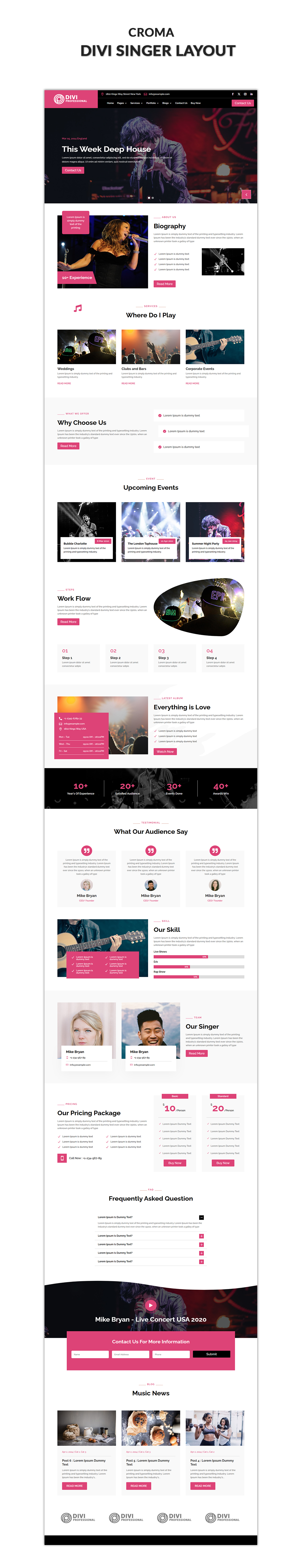 Divi Singer Layout Divi Singer Layout