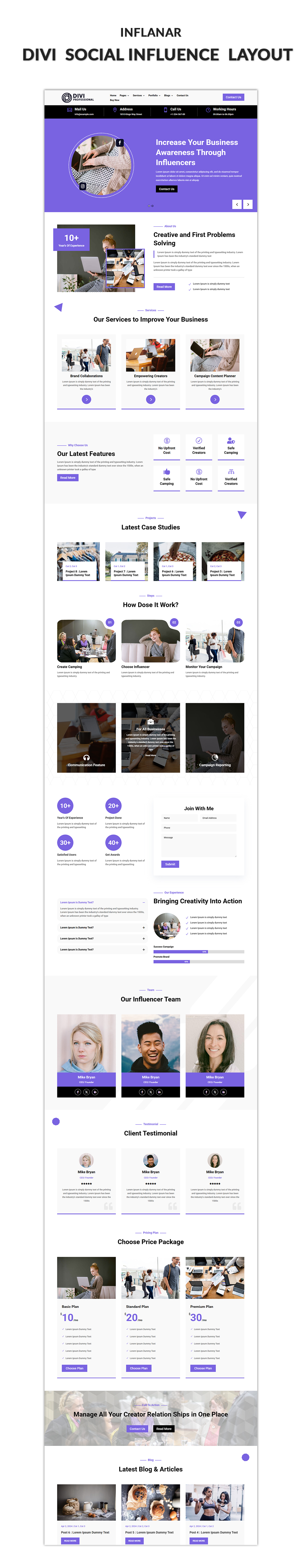 03 Divi Social Influence Layout Showcase Security Guard Pro Divi Layout