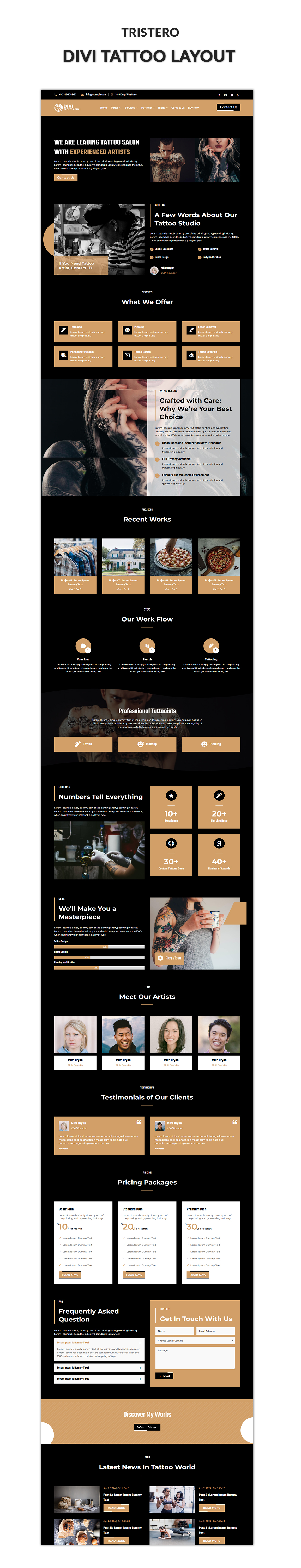03 Divi Tattoo Layout Showcase Divi Church Layout