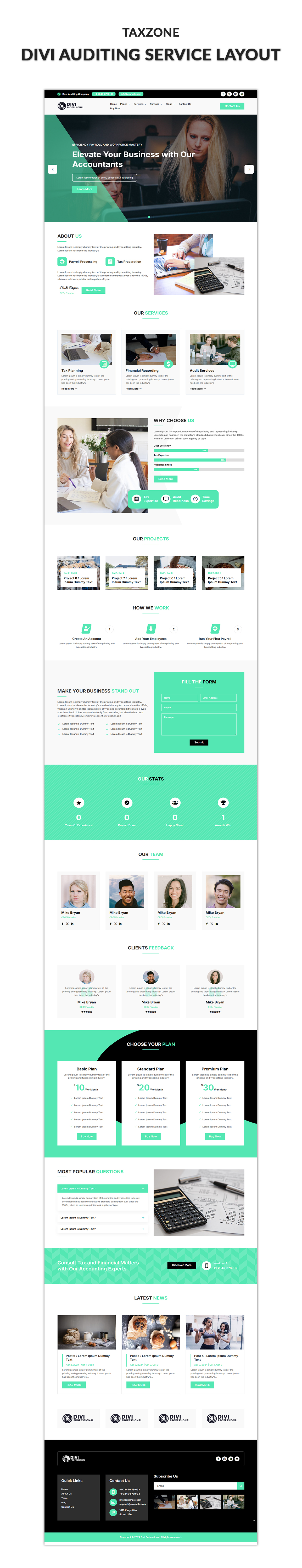 03 Divi Auditing Service Layout Showcase Roofing Services Pro Divi Layout