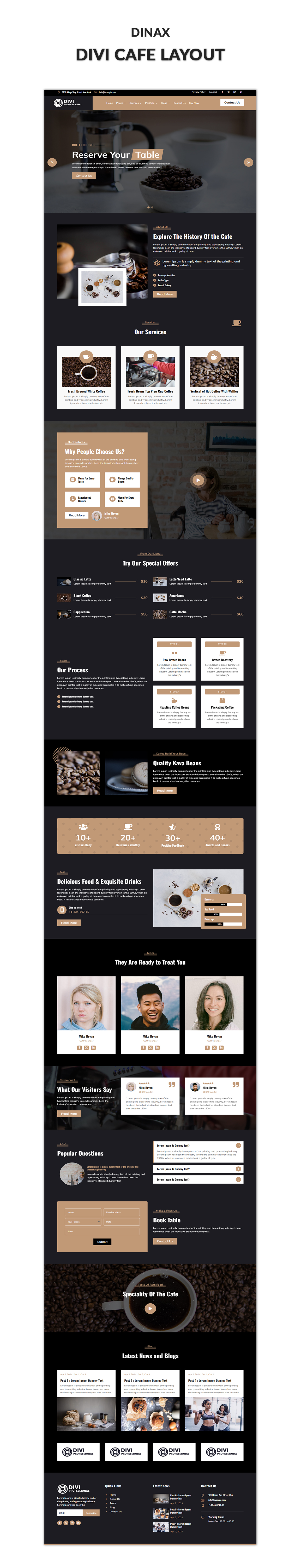 03 Divi Cafe Layout Showcase Fire Services Divi Layout