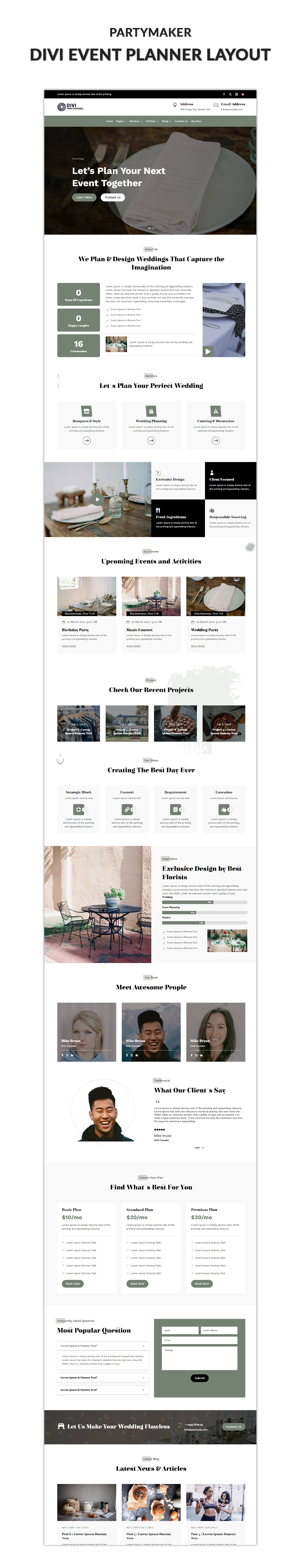 03 Divi Event Planner Layout Showcase Fire Services Divi Layout