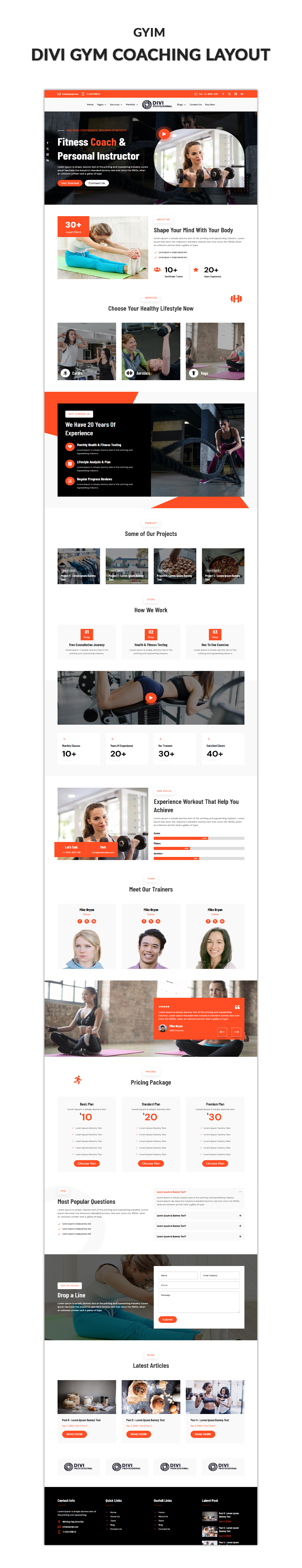 Gyim - Gym Coaching Divi Layout Gyim - Gym Coaching Divi Layout