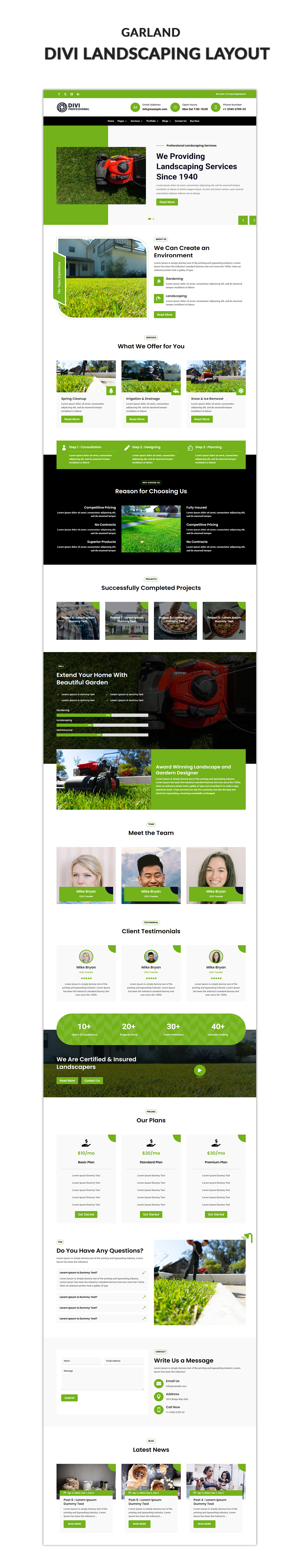 03 Divi Landscaping Layout Showcase Fire Services Divi Layout