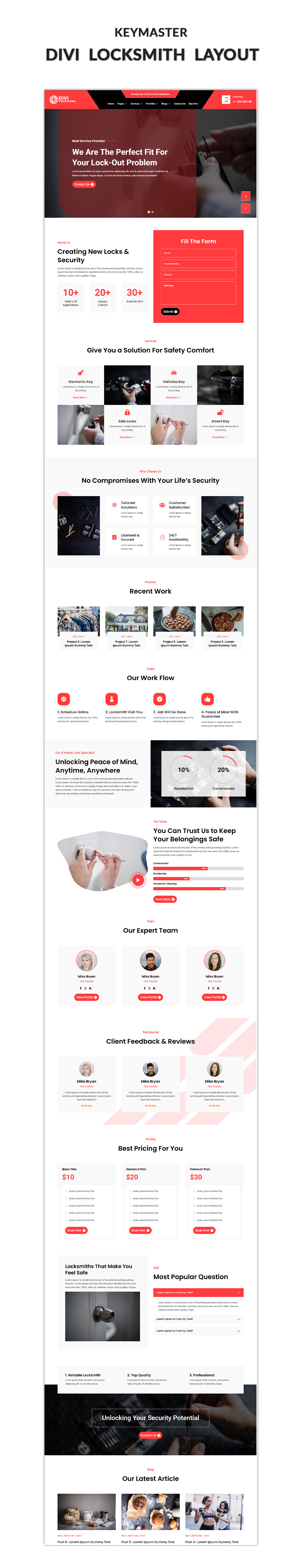 03 Divi Locksmith Layout Showcase Kindergarten Pro Divi Layout
