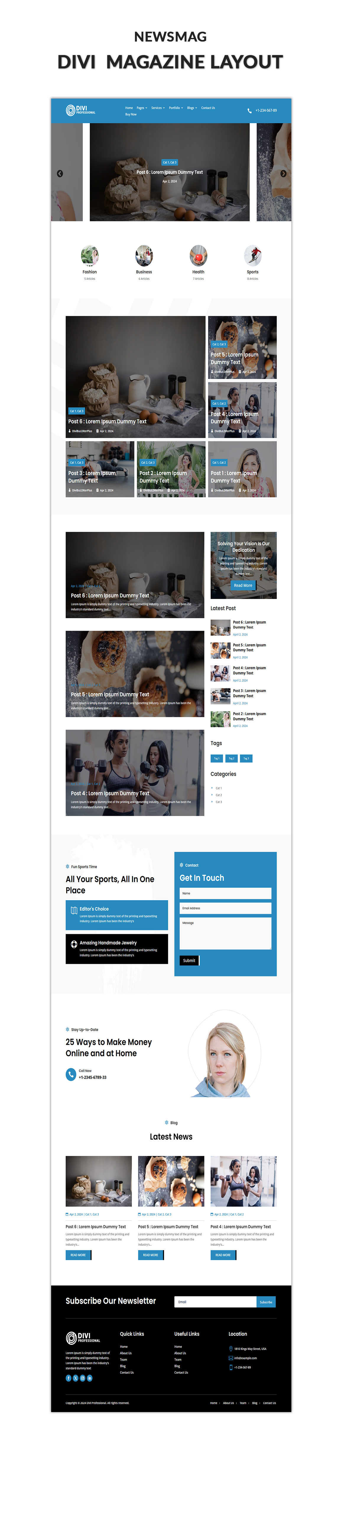 03 Divi Magazine Layout Showcase Blogger Pro Divi Layout