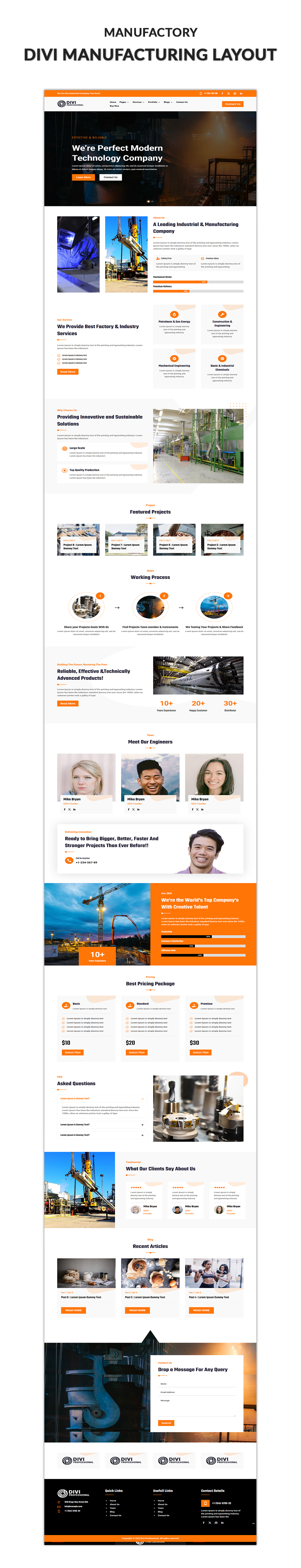 Manufactory - Manufacturing Divi Layout Manufactory - Manufacturing Divi Layout
