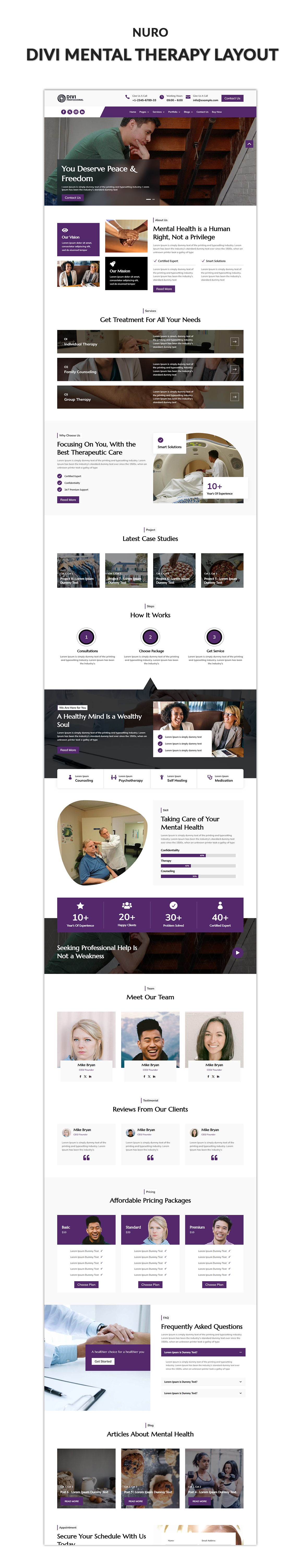03 Divi Mental Therapy Layout Showcase Fire Services Divi Layout