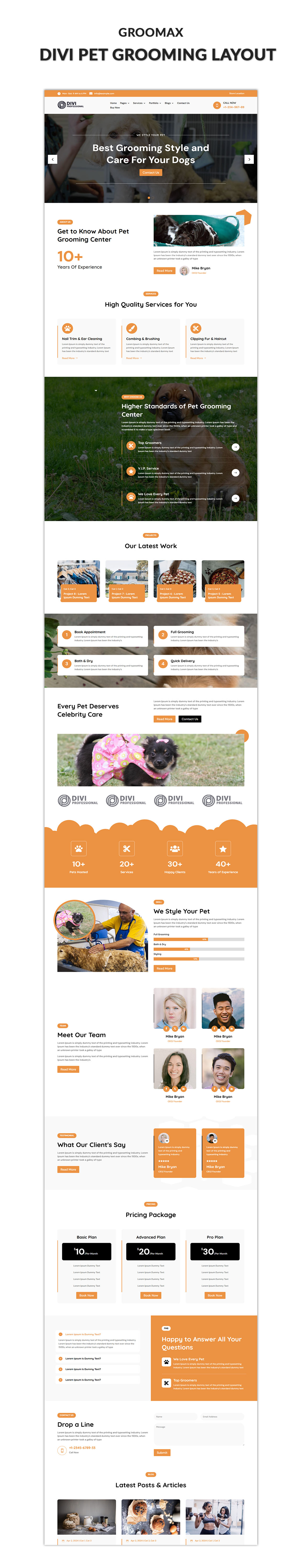 03 Divi Pet Grooming Layout Showcase Divi Pet Grooming Layout