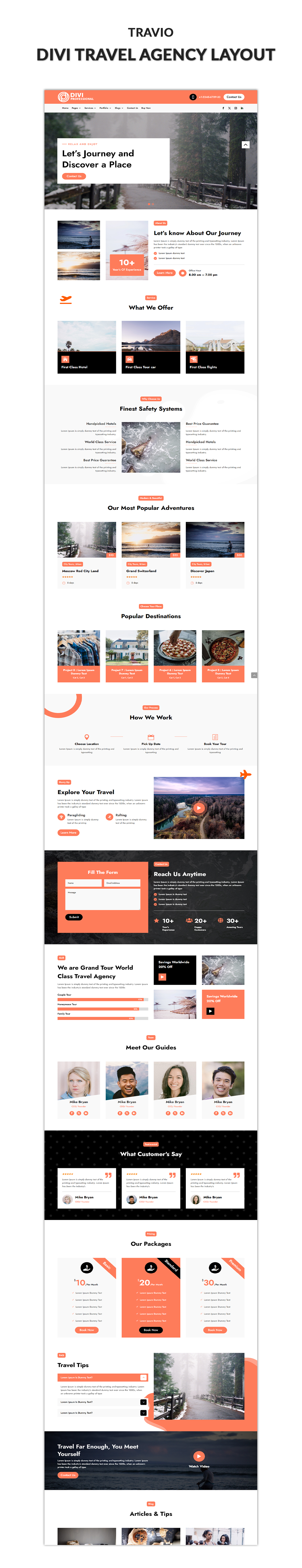 03 Divi Travel Agency Layout Showcase Roofing Services Pro Divi Layout