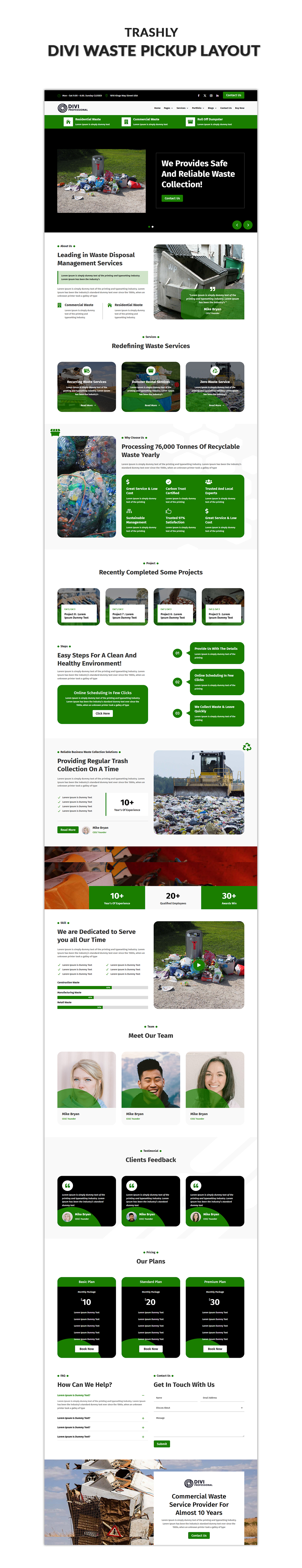 03 Divi Waste Pickup Layout Showcase Blogger Pro Divi Layout