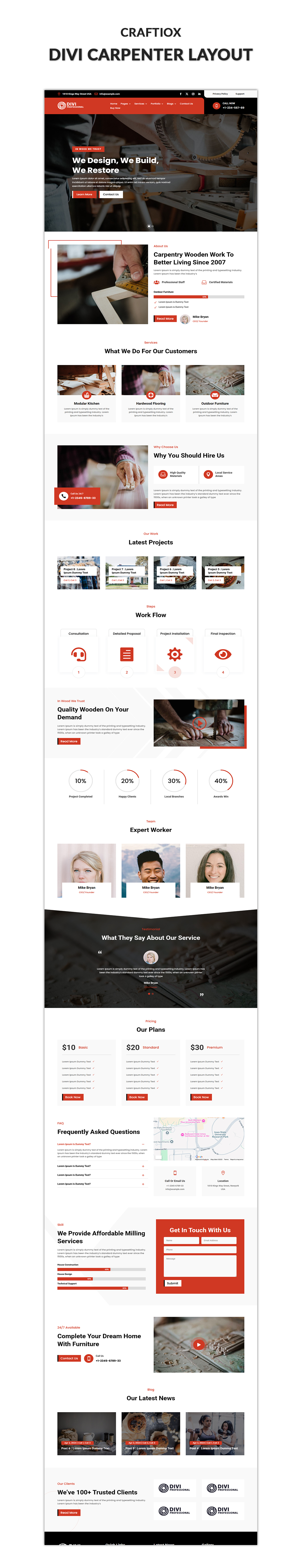Divi Carpenter Layout Showcase Fire Services Divi Layout